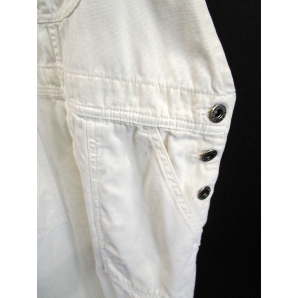 EUC! Zara Ivory Canvas Bib Carpenter Overalls Women Sz M - Picture 7 of 13